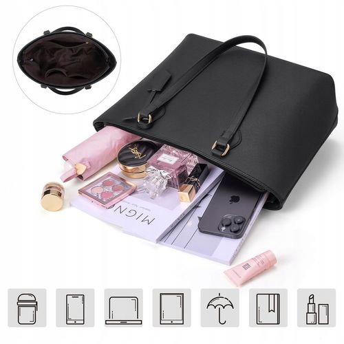 ZESTAW TOREBEK DAMSKICH 4W1 – STYLOWE TOREBKI NA CO DZIEŃ I DO PRACY CZARNY na Arena.pl