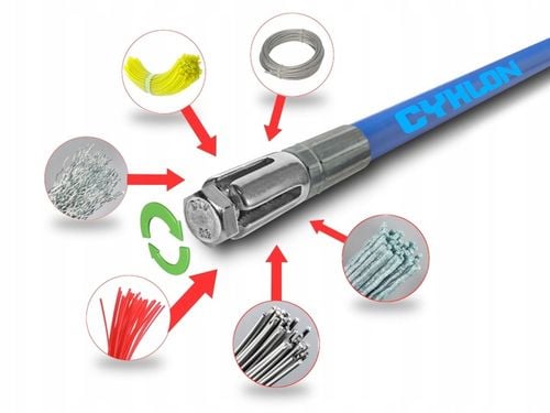 MOCNY OBROTOWY ZESTAW CYKLON DO CZYSZCZENIA KOMINA OD DOŁU 4M + 3 na Arena.pl