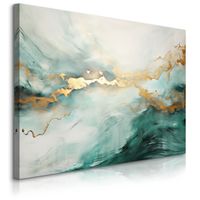 Obraz Do Salonu Abstrakcja Zielony Marmur Styl Glamour 70cm x 50cm