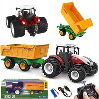 2X Traktor Pojazd Maszyna Rolniczy z Przyczepą Zdalnie Sterowany RC Pilot