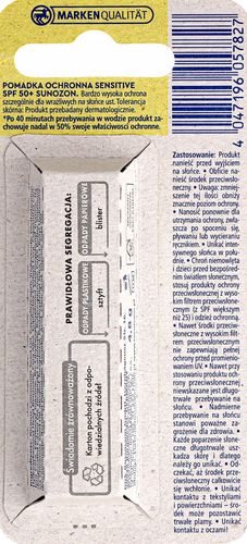 SUNOZON SENSITIVE POMADKA DO UST OCHRONNA SPF 50+ 4,8 G na Arena.pl