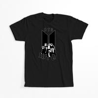 Koszulka Czarna BTS - WYBIERZ KOLOR KOSZULKI I FASON Damska L