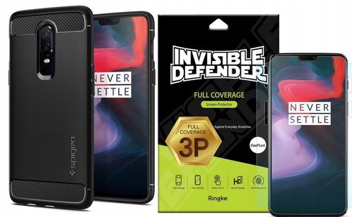 ETUI ONEPLUS 6 SPIGEN RUGGED ARMOR + 3X FOLIA 3D na Arena.pl