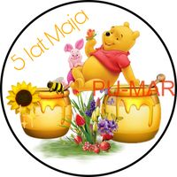 Opłatek na tort Kubuś Puchatek Przyjaciele Miś Pluszak Miód Tekst Gratis