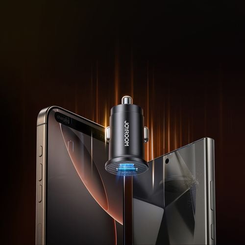 ładowarka samochodowa mini 15w usb-a usb-c - czarna na Arena.pl
