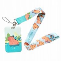Smycz smyczka brelok pasek na szyję etui na kartę dokumenty kapibara
