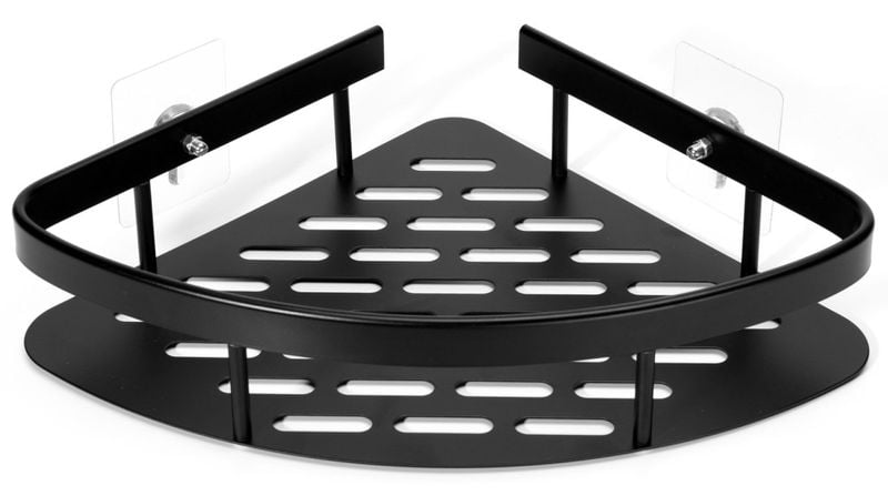 Półka narożna LUSAKA czarna do łazienki zdjęcie 1