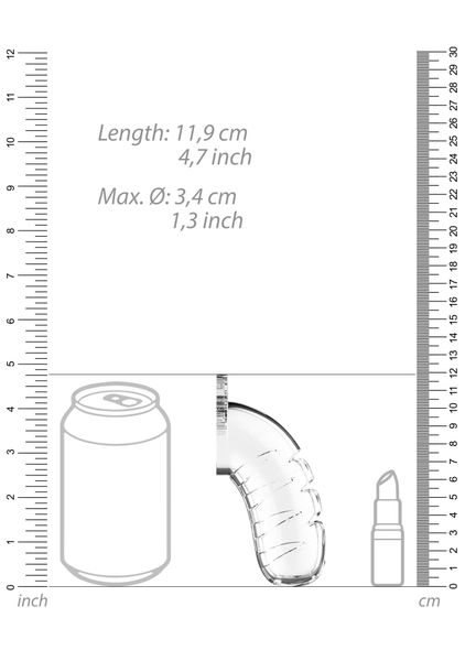Model 16 - Chastity - 4.5"""" - Cock Cage - Transparent zdjęcie 5