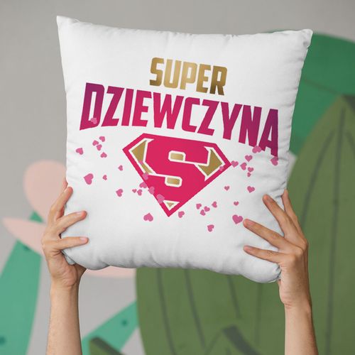 Super dziewczyna - poduszka z nadrukiem na Arena.pl
