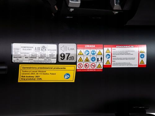 Kompresor Sprężarka olejowa 50L dwutłokowa 2,2kW 230V 10bar Airbox na Arena.pl