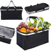 Duża Torba Termiczna Piknikowa Lodówka Plażowa Kosz Składany Turystyczna