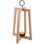 Lampion Drewniany Stojak Podstawka na Świeczkę Tealight Świecznik 44 cm