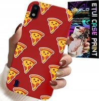 ETUI DO SAMSUNG A10 - WZÓR Z WESOŁĄ PIZZĄ NA CZERWONYM TLE