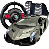 SAMOCHÓD RC AUTO ZDALNIE STEROWANE KIEROWNICĄ + PEDAŁY 1;12 LAMBO DUŻE