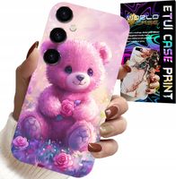 ETUI DO SAMSUNG GALAXY S25 PLUS - SŁODKI MIŚ NA RÓŻOWYM TLE, CASE + SZKŁO