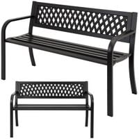 ławka ogrodowa stalowa z oparciem plastikowym parkowa na taras balkon ogród