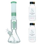 bongo single shooter 40 cm biało-zielone + 2 x proszek dirtybong 350 g