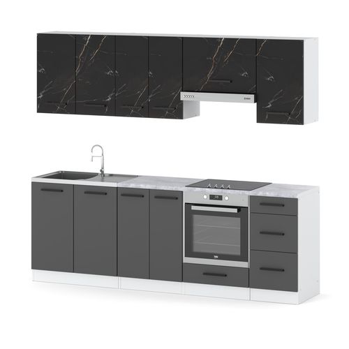 Kuchnia Pojemna Modułowa Mokka Plus 2.4m Biała San Sebastian Szara Mat na Arena.pl