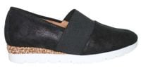 Gabor Mokasyny damskie - Eleganckie na koturnie - rozmiar 37 - Czarny zamsz