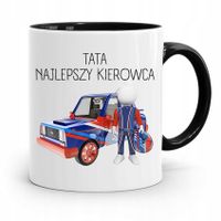 Kubek Czarny Na Dzień Ojca Najlepszy Kierowca Z Nadrukiem Ze Zdjęciem