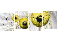 45CM 120CM ZEGAR 4 ELEM ŻÓŁTE DMUCHAWCE 3 ŚCIENNY