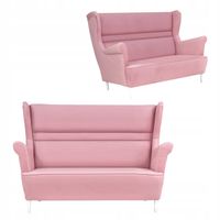 Sofa kanapa uszak Zoja skandynawska nie rozkładana Family Meble pudrowy róż