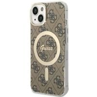 Etui Guess do iPhone 15, iPhone 14, iPhone 13, Brązowy, MagSafe