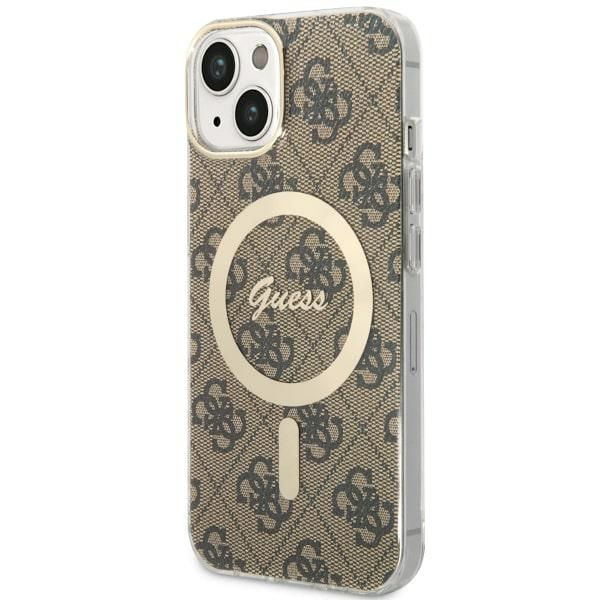 Etui Guess do iPhone 15, iPhone 14, iPhone 13, Brązowy, MagSafe zdjęcie 1