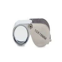 Lupa 10x kieszonkowa jubilerska składana 18mm stal mała i praktyczna