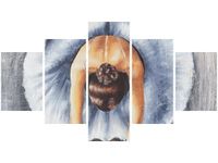 75CM 120 OBRAZ 5 ELEM BŁĘKITNA BALETNICA ŚCIENNY DRUK