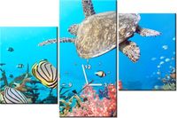 60CM 90 ZEGAR 3 ELEM PODWODNA PANORAMA ŚCIENNY