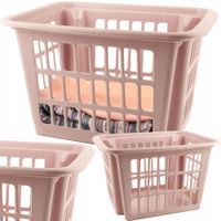 KOSZ ŁAZIENKOWY NA BIELIZNĘ KOSZYK DO WYNOSZENIA PRANIA RÓŻ 43X31X26 CM