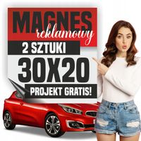 Reklama magnetyczna magnes reklamowy na auto firmowe 30x20 cm - 2 szt