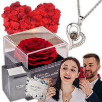 Wieczna Róża w Szkle Naszyjnik z Hologramem dla Kobiety Prezent Walentynki