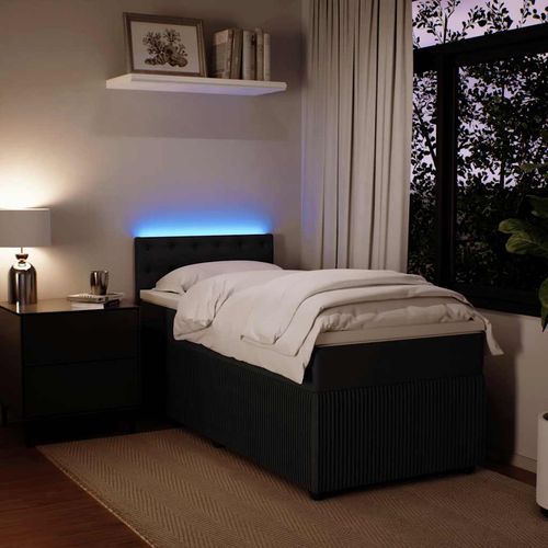 Łóżko kontynentalne z materacem, czarne, aksamit 80x200 cm na Arena.pl