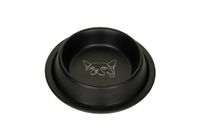 Elegancka metalowa miska dla kota MEOW 0,24L - Czarna z grawerem