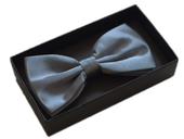 Elegancka mucha do koszuli męskiej SREBRNO-POPIELATA