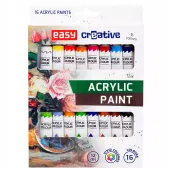Farby akrylowe - 16 żywych i trwałych kolorów w aluminiowych tubkach 12ml