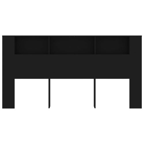 Wezgłowie łóżka z półkami, czarne, 200x18,5x104,5 cm na Arena.pl