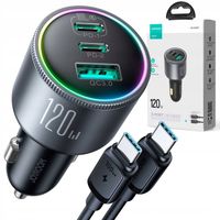 JOYROOM ŁADOWARKA SAMOCHODOWA 120W 2xUSB-C USB-A + KABEL USB-C 100W QC PD