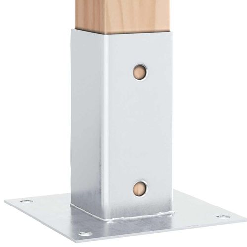 Podstawy słupków kwadratowe 4 szt. Srebrne Stal ocynkowana na Arena.pl