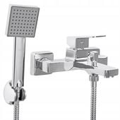 Bateria wannowa ścienna prysznicowa natryskowa kran chrom słuchawka