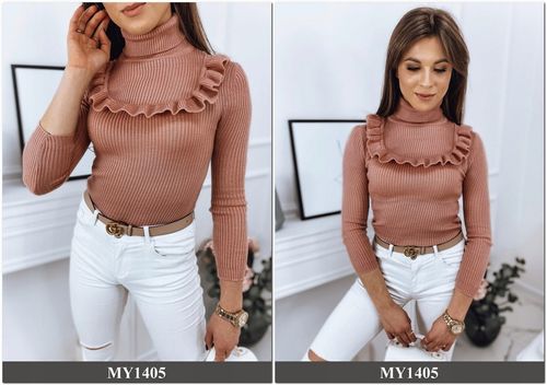 PRĄŻKOWANY SWETER DAMSKI GOLF KOLORY ox128 UNI na Arena.pl