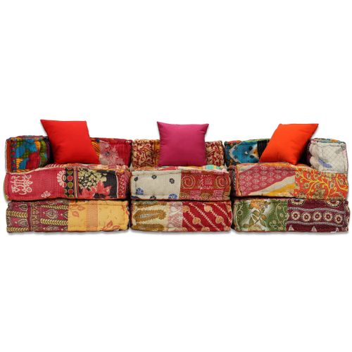 Patchworkowa sofa modułowa, 3-osobowa GXP-676007 na Arena.pl