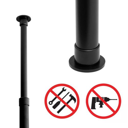 Regał teleskopowa półka łazienkowa XL czarna 4 poziomy - Yoka na Arena.pl