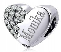 Charms Zawieszka IMIE Charms Serce GRAWER Srebro 925 Charmsy MODA TRUSKY