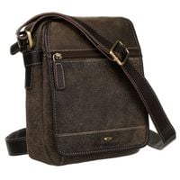 listonoszka męska na ramię wykonana ze skóry naturalnej w brązowym kolorze