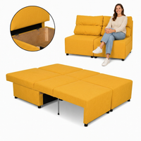 Kanapa 2 os sofa rozkładana spania pojemnik żółty KIMO Family Meble