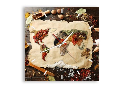 Zegar Ścienny - Mapa Przyprawy  - 40X40 Cm - C3Ac40X40-2832 na Arena.pl