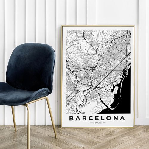 Plakat mapa mapy miasta Barcelona 70x100 cm na Arena.pl